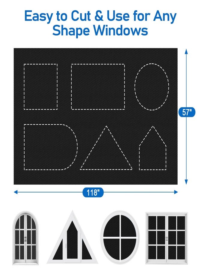 AZNN 100% Blackout Curtains for Bedroom, 51" x 57" Portable Window Cover Film，DIY Privacy Door Shades, Temporary Black Out Blinds for Nursery, Media and TV Room, Travel, Easy to Install, No-Drill - Image 5
